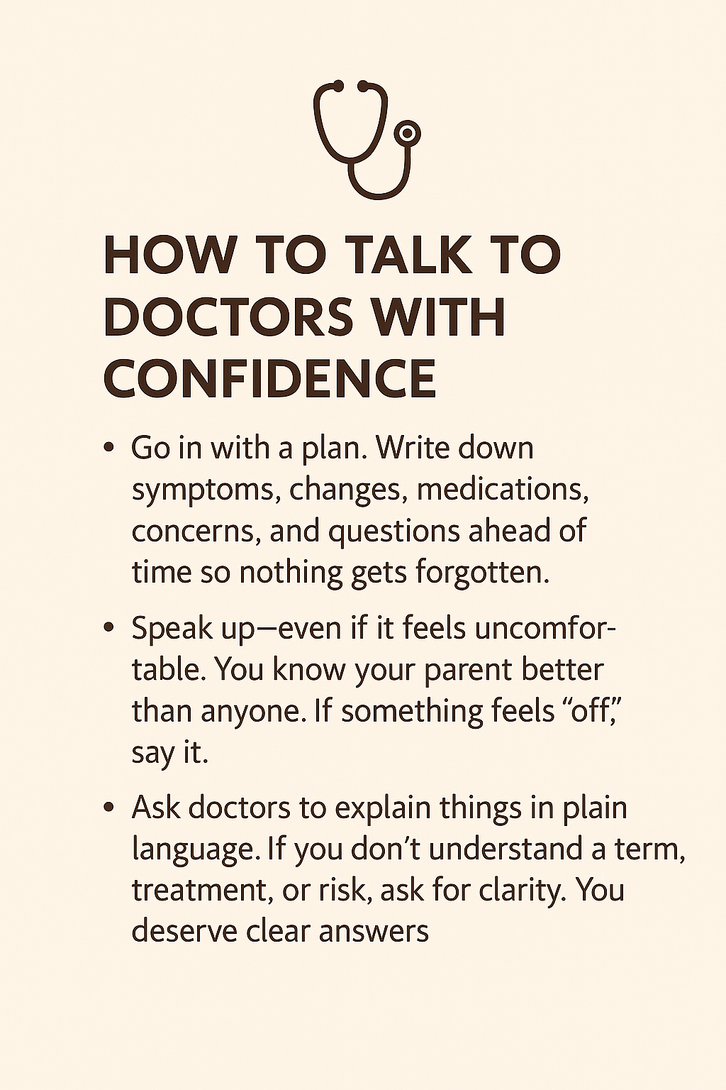 How to Talk to Doctors
